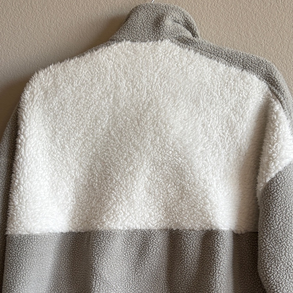 Columbia Lodge™ Sherpa Half Snap Fleece Pullover Gray/White Pockets Size L - Picture 6 of 9